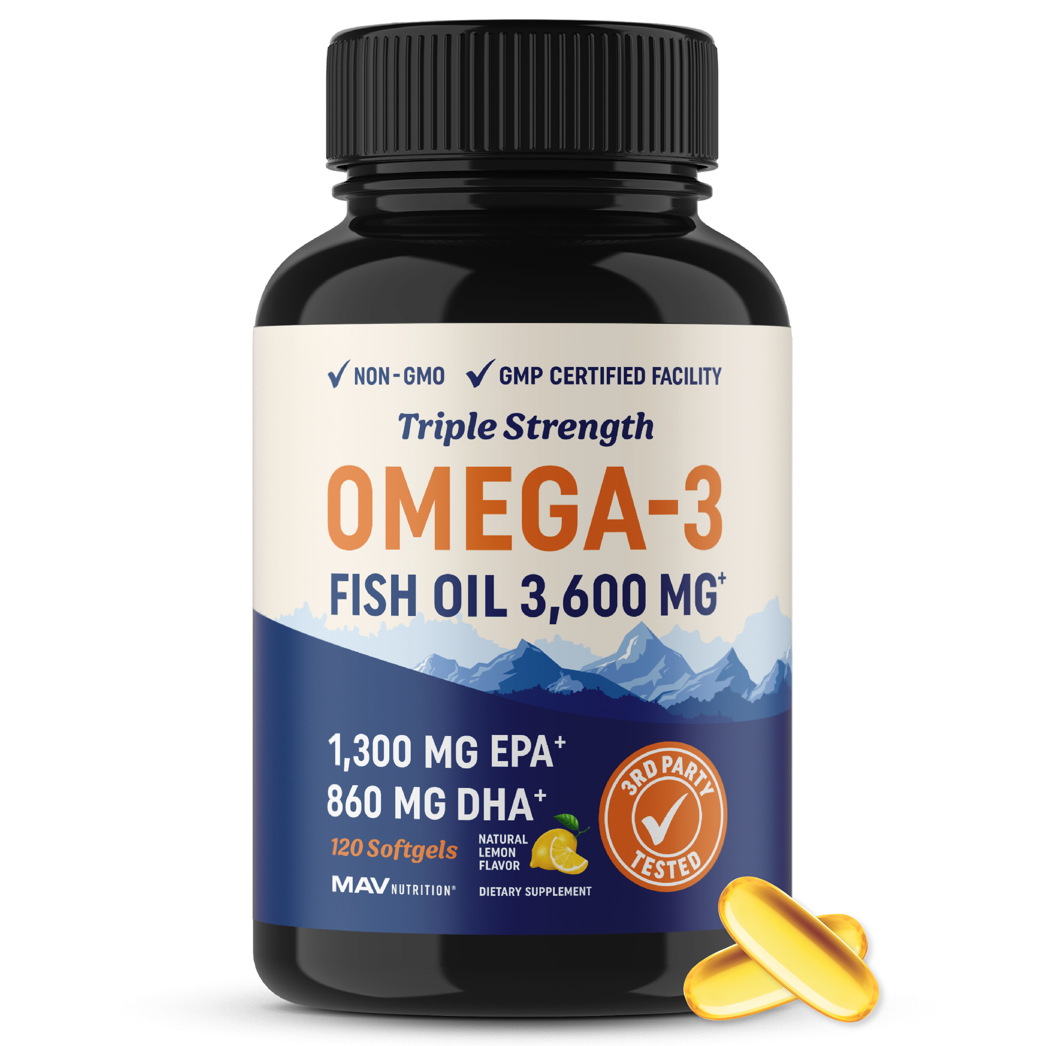 Omega 3 Fish Oil Supplements - Triple Strength Capsules – mavnutrition